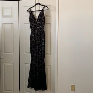 Black/nude Lace Overlay Dress